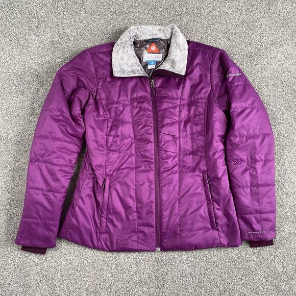 Columbia Jackets & Blazers - Columbia Kaleidaslope Omni Heat Womens Puffer Jacket Coat Purple Size Large